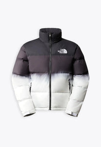 Piumino in nylon nero e bianco degradè - 1996 Retro Nuptse dip dye jacket