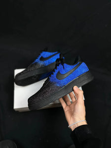 Nike Air Force 1 Black x Glitter sfumati blu